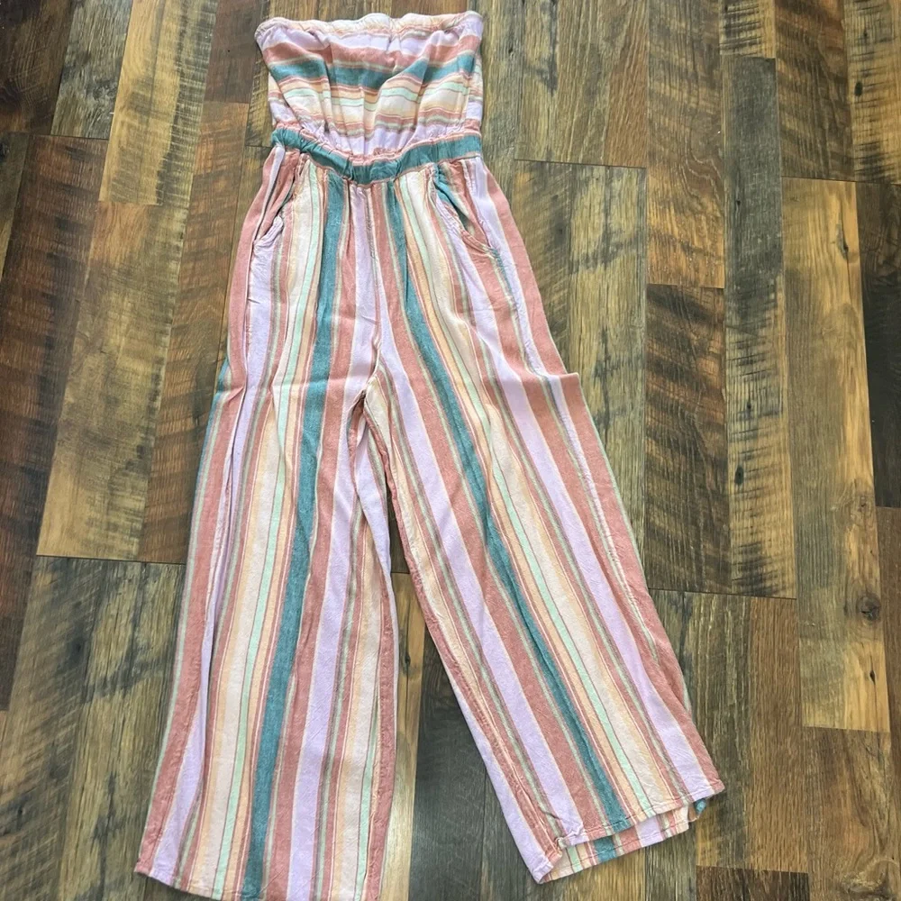 American Eagle Strapless Striped Jumpsuit - Picture 6 of 10